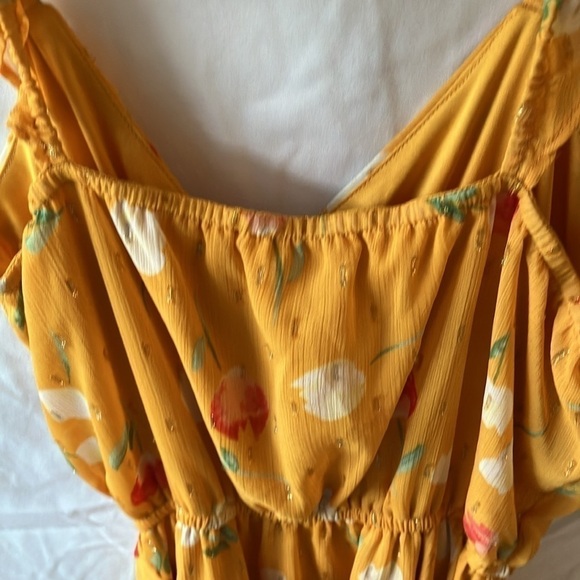 LC Lauren Conrad mustard colored flower (Wispy, Flowy) Dress- size XS - Picture 8 of 8